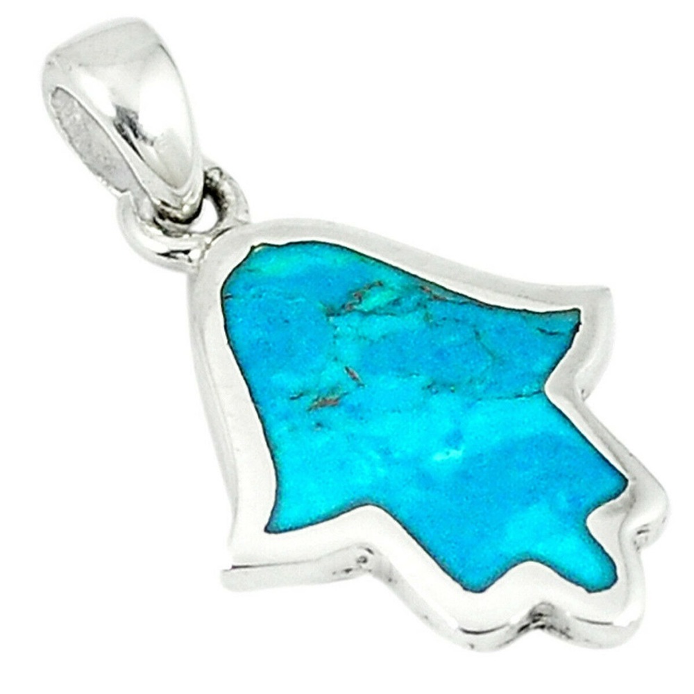 Pendant Hamsa turquoise Sterling silver Southwestern